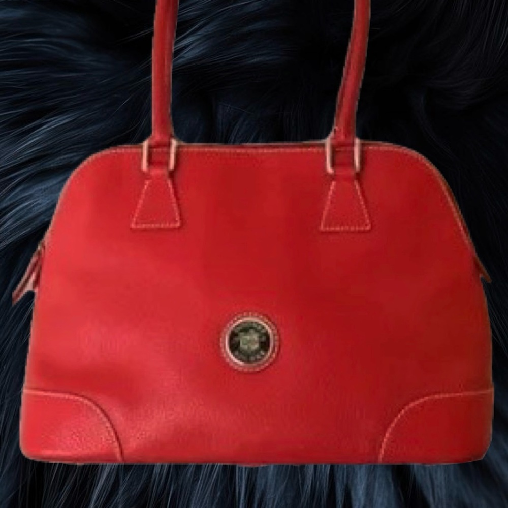 Classic Red Leather Tote Shoulder Bag